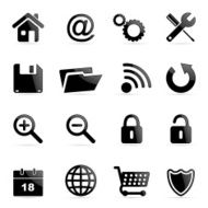 Black glossy web icon