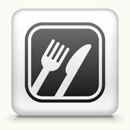 Square Button with Food Sign