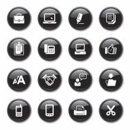Business &amp; Office Glossy Icons Set N4