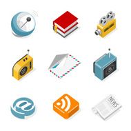 3D Media and Communication icons