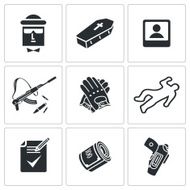 Contract killing profession Vector Icons Set
