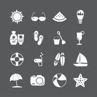 summer beach icon set vector eps10 N3