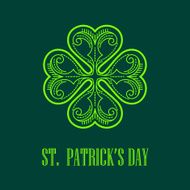 Vector Linear monogram Saint Patricks Day