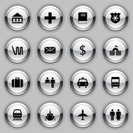 metal button icons - public services