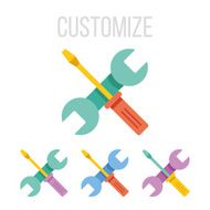 Vector wrench and screwdriver icons