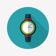 Wristwatch flat icon with long shadow N6