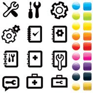 Computer settings and repair icons