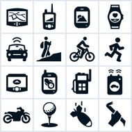 Black GPS Types Icons