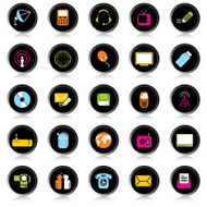 Black Colorful Communication Icons