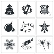 Christmas decorations Vector Icons Set