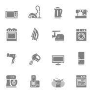 Set of home appliances and electronics icons