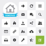Homepage base vector icons and label