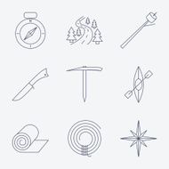 Outline stroke Camping icons N4