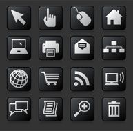 internet button set on a dark Background