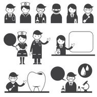 Doctor and nurse Symbol Icons Set