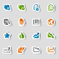 Glossy Stickers - Office and Business icons N3