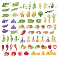 Set of vegetables icons