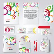 Colorful circle corporate identity template design