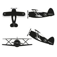 vector biplane silhouette