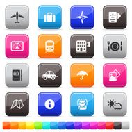 Travel and Vacation Button Set 16 Colors