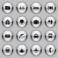 metal button icons - travel