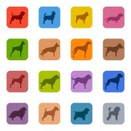 Colorful Dogs Icon Set N2