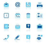 office &amp; contacts icon set I sky reflection N2