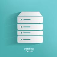 Database server symbol on blue background clean vector