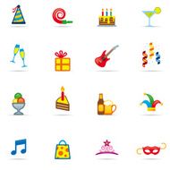 Icon Set Birthday and Celebrations Color