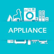 Flat modern home electronics appliances set icons concept N3