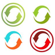 4 isolated colorful icons for recycle (or infographic)