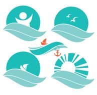 symbols of sea and summer adventure