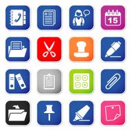 office &amp; contacts icon set II sq stickers N2