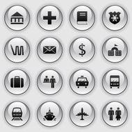 glass button icons - public services