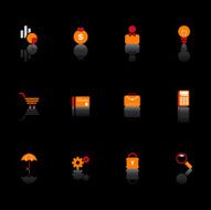 Black Business Icon Set