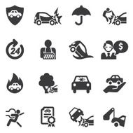 Car Insurance Silhouette icons