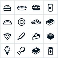 Black Junk Food Icons