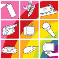multimedia icons rainbow