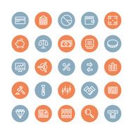Finance and business flat icons set