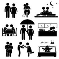 Lover Couple Boyfriend Girlfriend Stick Figure Pictogram