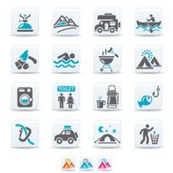 outdoors and camping icons