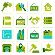 Real Estate Icons Green