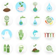 Beautiful Concept Icon Set Green Environmental Conservation Sustainability N2