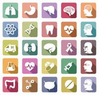 Long Shadow Retro Color Flat Human Body Icons