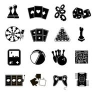 Game icons set black N2