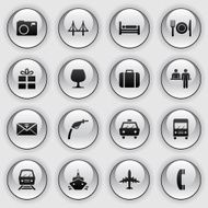 glass button icons - travel