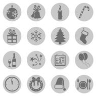 Vector Set of New Year and Christmas Icons N2