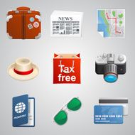 Set traveler icons Vector