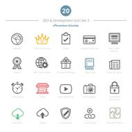 Set of Bold Stroke SEO and Development icons 3