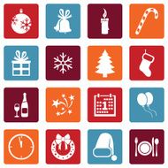 Vector Set of New Year and Christmas Icons N3